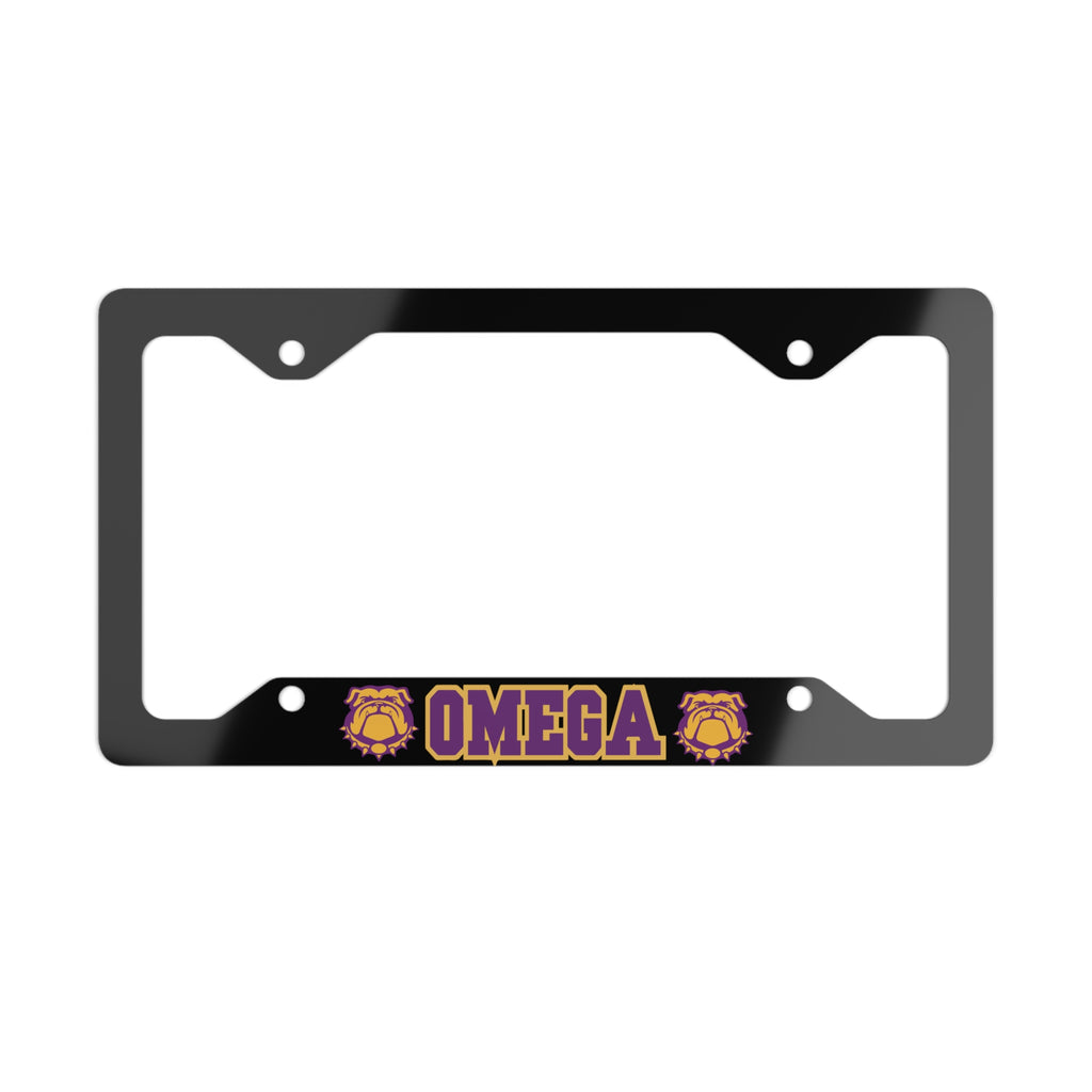Omega Metal License Plate Frame