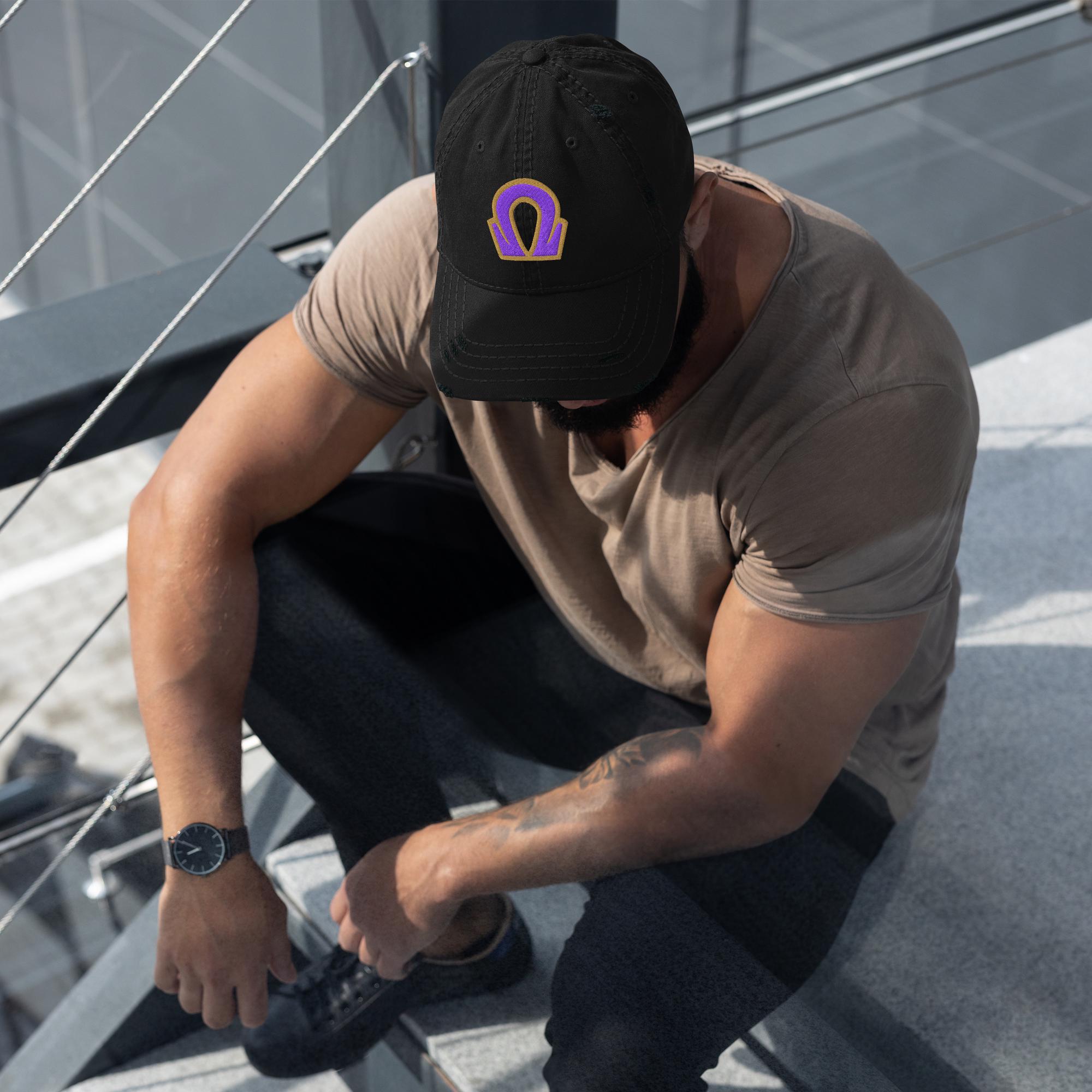 Omega Distressed Dad Hat