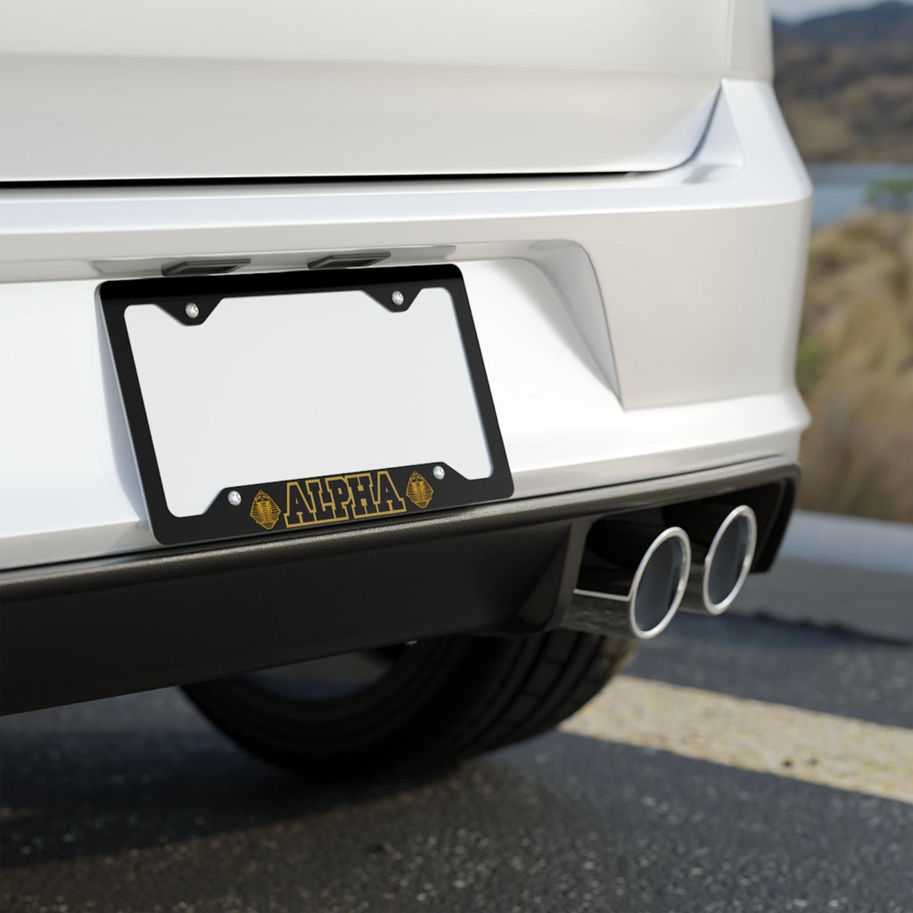Alpha Metal License Plate Frame