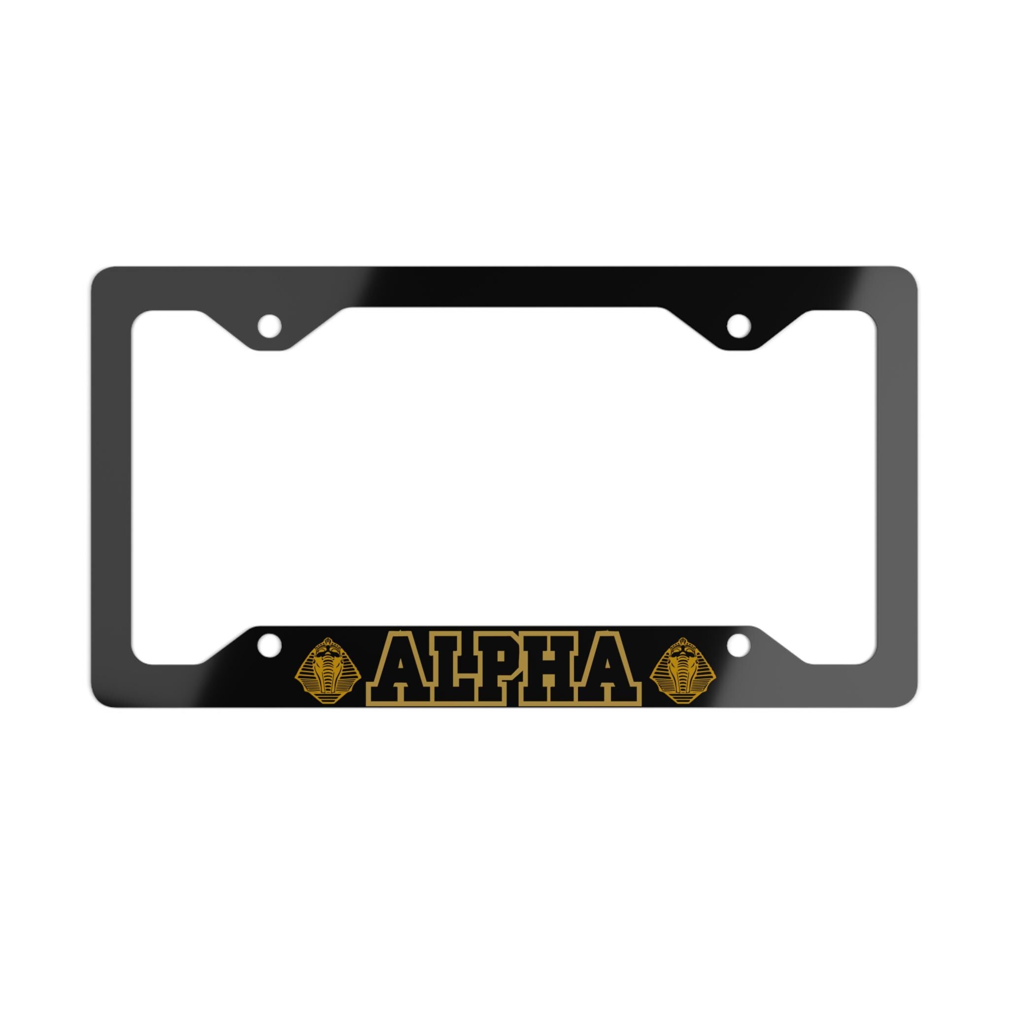 Alpha Metal License Plate Frame