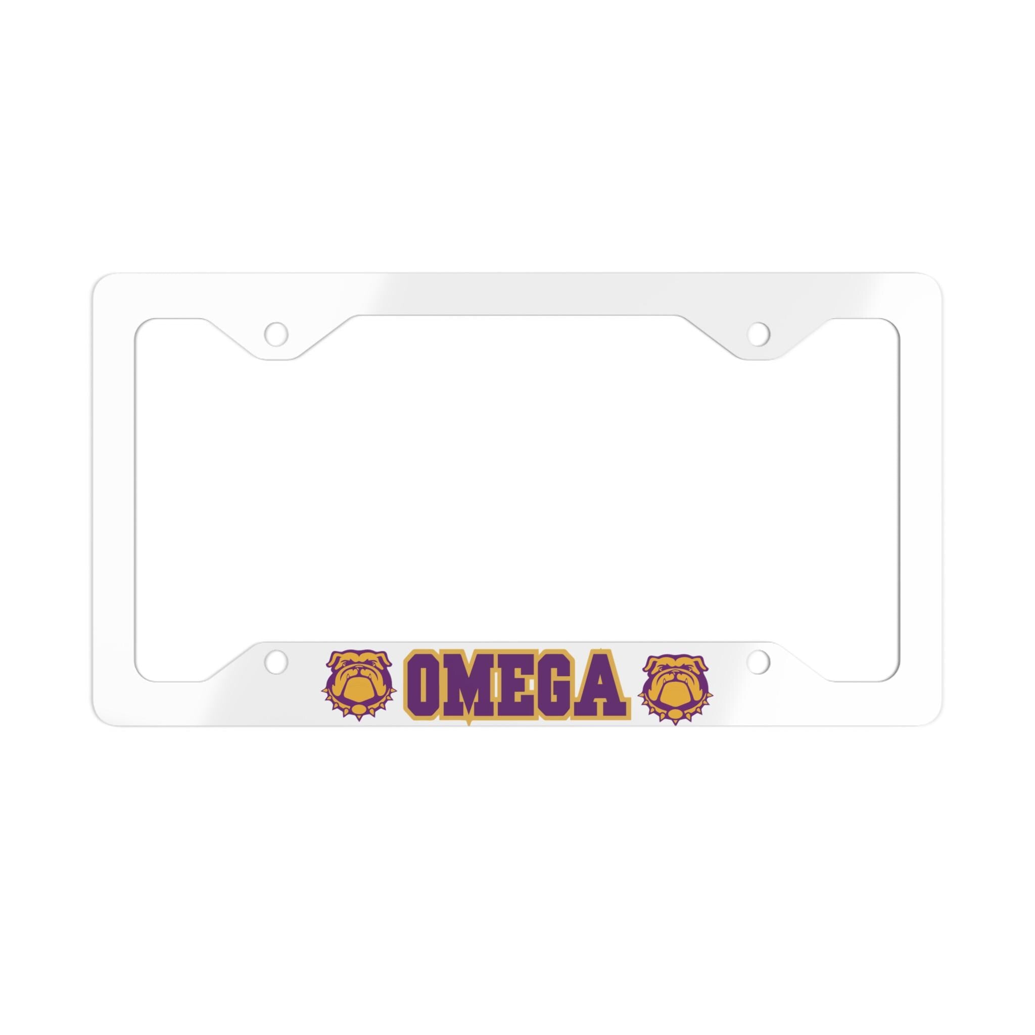 Omega Metal License Plate Frame
