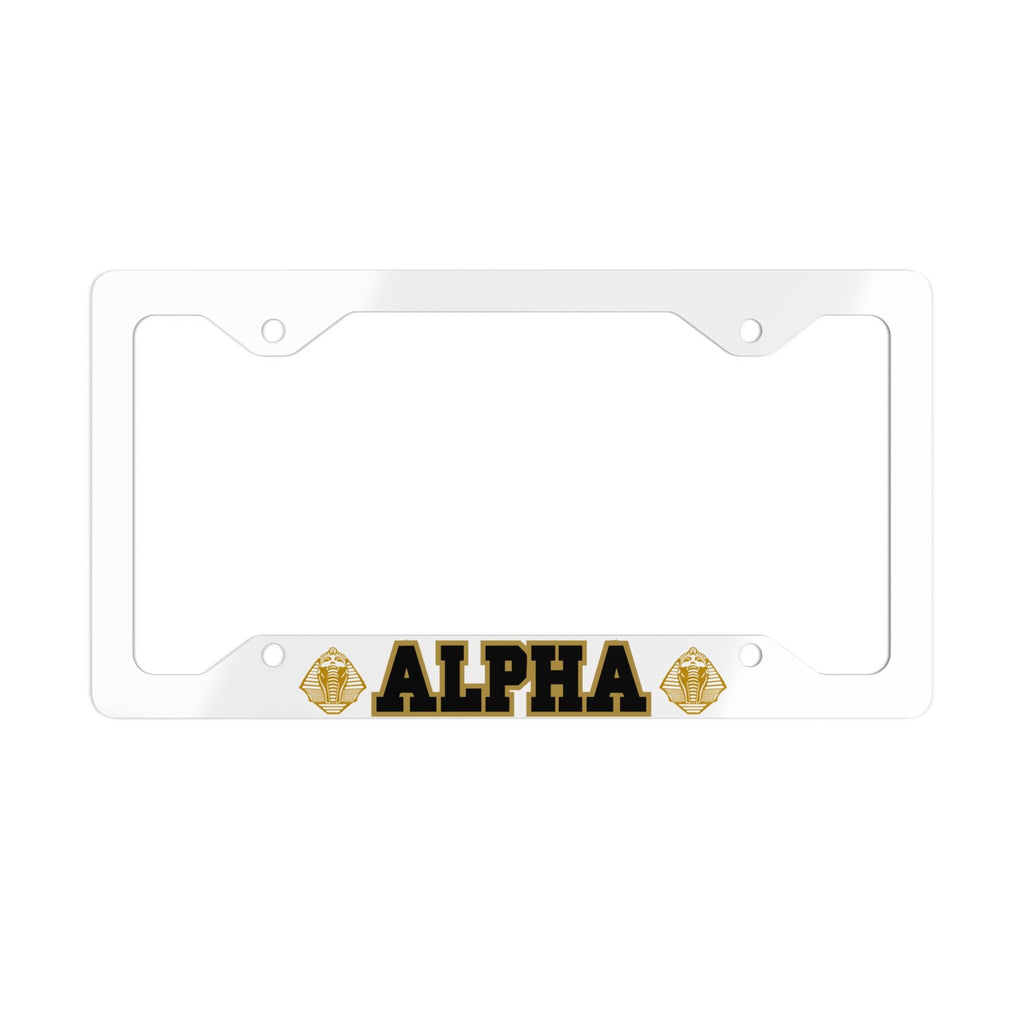 Alpha Metal License Plate Frame