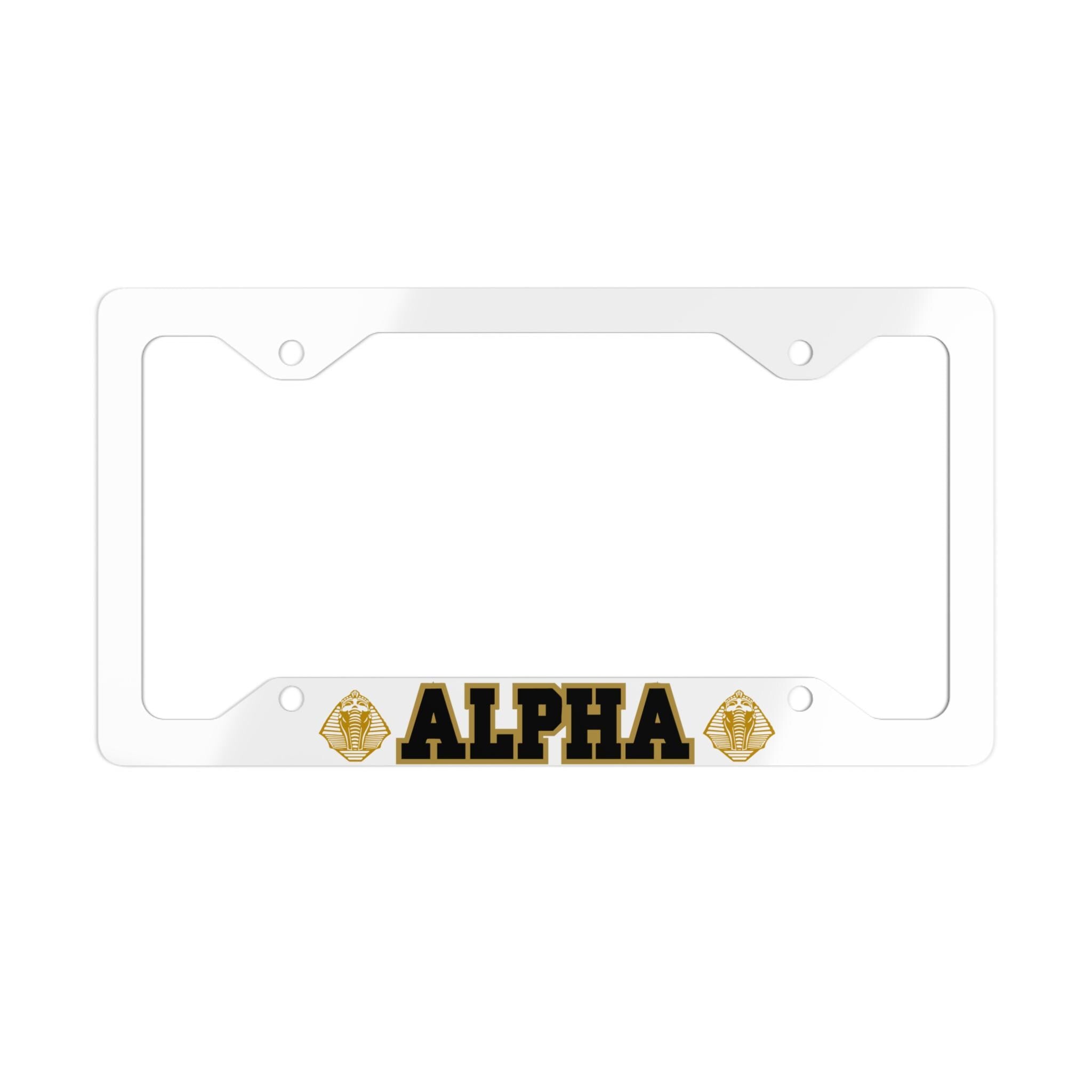 Alpha Metal License Plate Frame